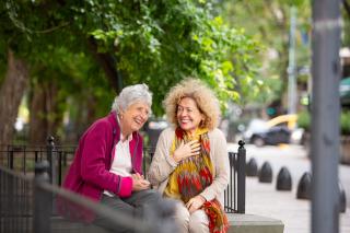 Seniors connecting over a lovely chat