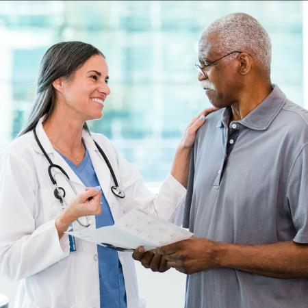 doctor and male senior patient