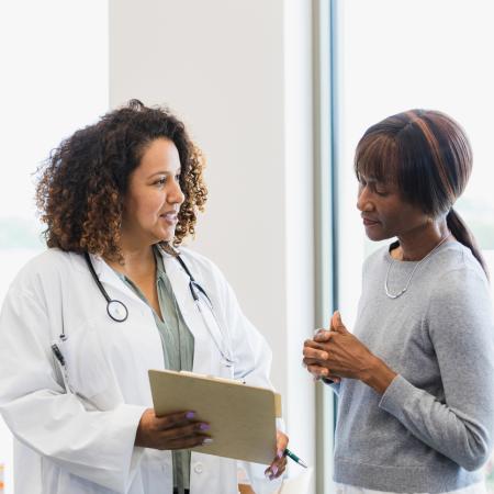 doctor and female senior patient