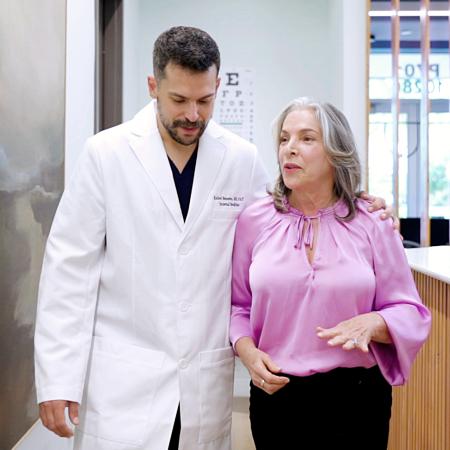 Dr. Rafael Benezra and patient