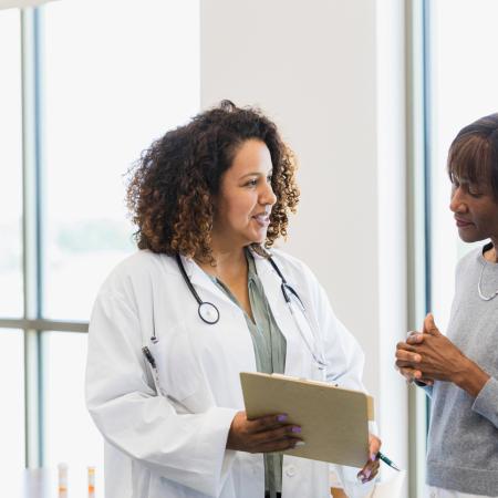 doctor and female senior patient