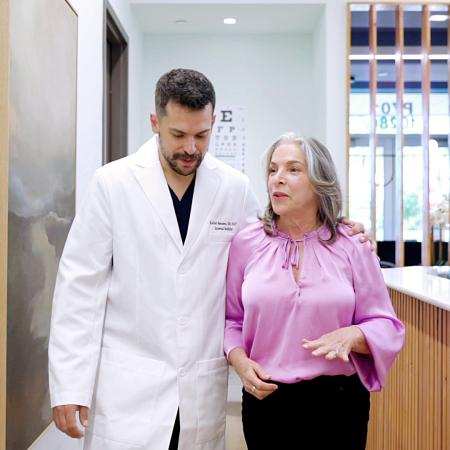 Dr. Rafael Benezra and patient